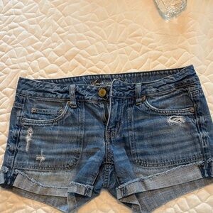 American Eagle Outfitters Distressed Blue Jean Shorts